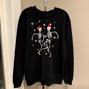NWT Better Together Dancing Christmas Skeletons sweatshirt size medium